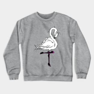 Cute Little Flamingo in Chic Knee High Boots Crewneck Sweatshirt